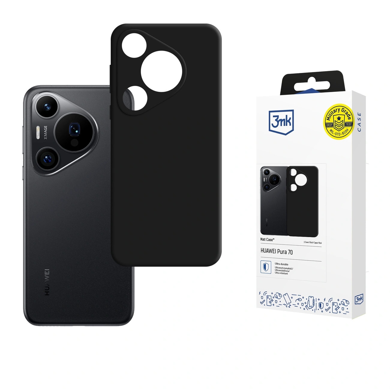 3mk Matt Case With MagSafe For Huawei Pura 70 Black