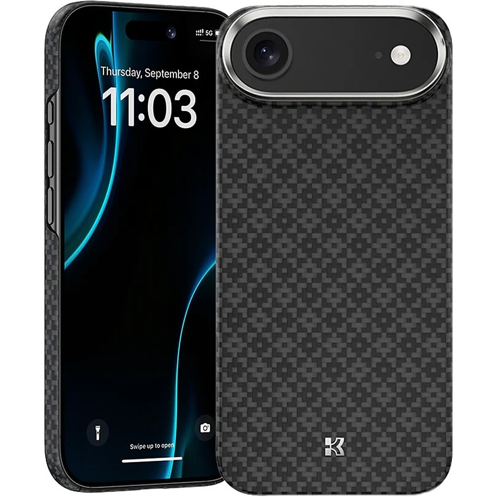 Benks Magnetic Armor Air Armor Grid Kevlar Case Metal Frame 600D for iPhone 17 Air black