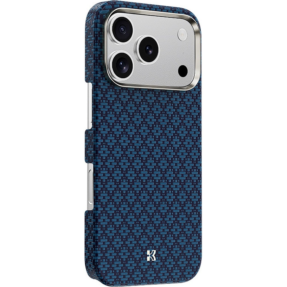 Benks Magnetic Armor Air Armor Grid Kevlar Case Metal Frame 600D for iPhone 17 Pro blue