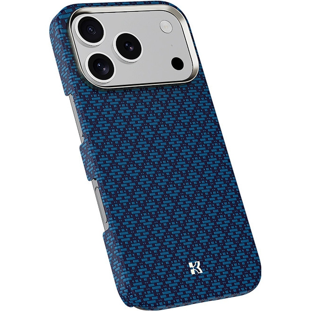 Benks Magnetic Armor Air Armor Grid Kevlar Case Metal Frame 600D for iPhone 17 Pro Max blue
