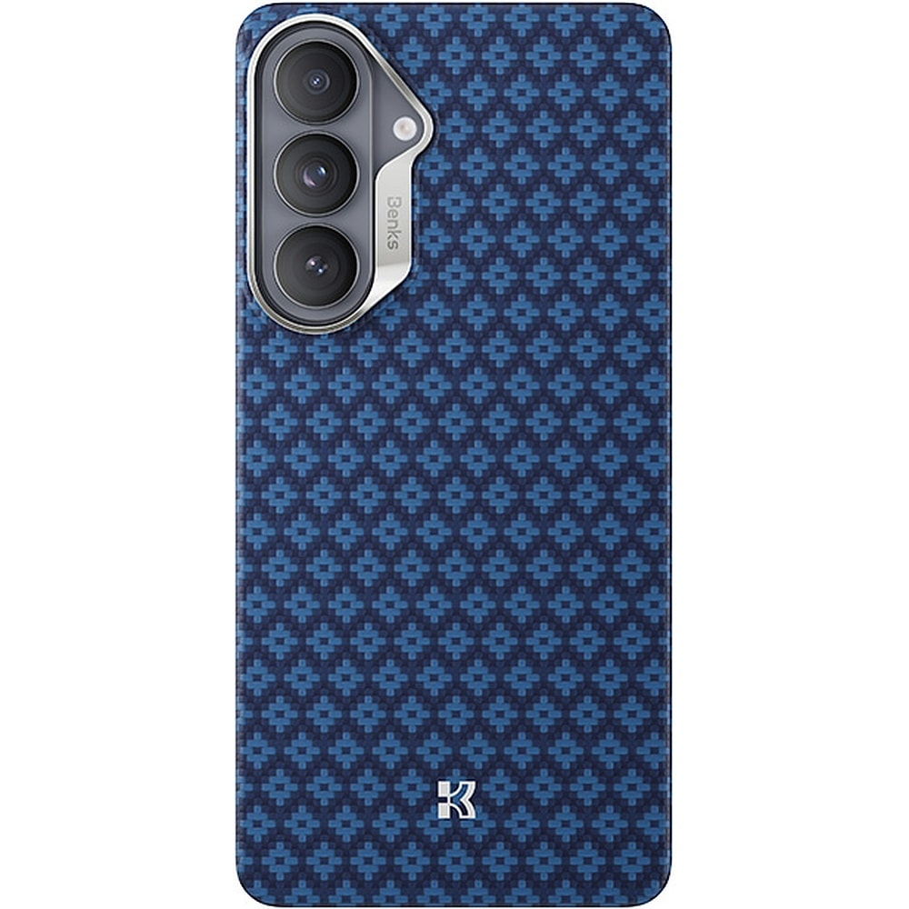 Benks Magnetic Armor Air Armor Grid Kevlar Case Metal Frame 600D for Samsung Galaxy S26 Plus blue