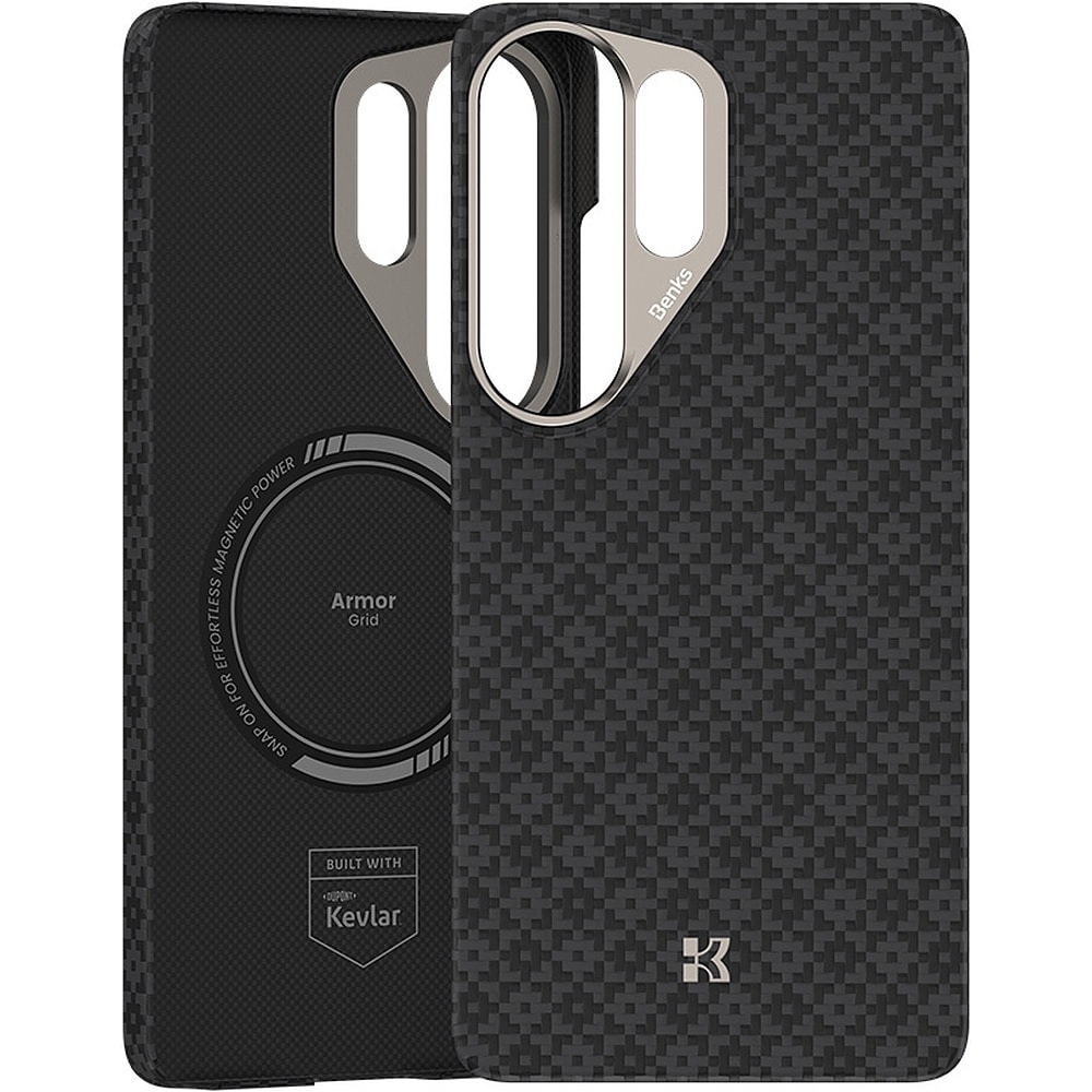 Benks Magnetic Armor Air Armor Grid Kevlar Case Metal Frame 600D for Samsung Galaxy S26 Ultra black