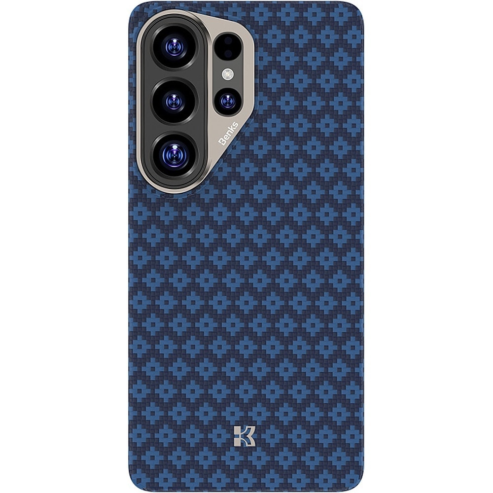 Benks Magnetic Armor Air Armor Grid Kevlar Case Metal Frame 600D for Samsung Galaxy S26 Ultra blue