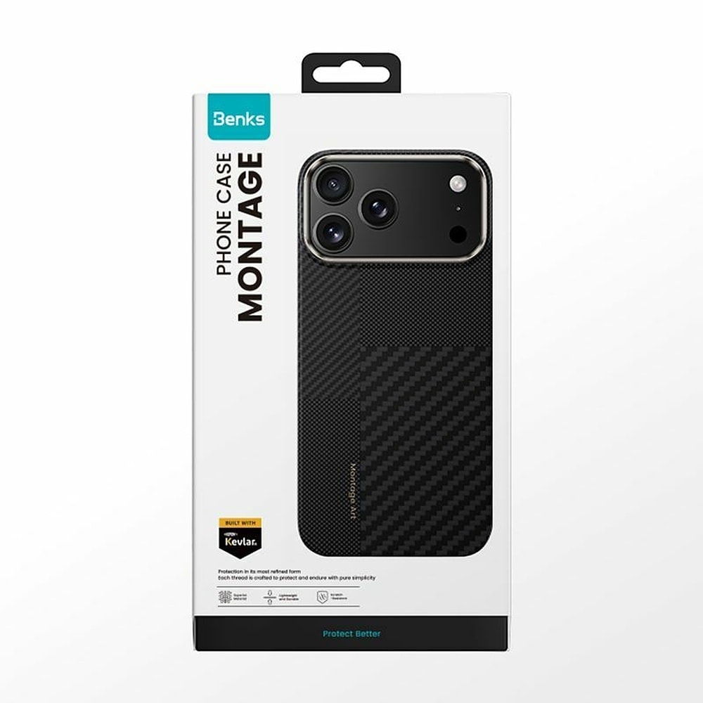Benks Montage Magnetic Armor Air Kevlar Case Metal Frame 600D+1500D for iPhone 17 Air black