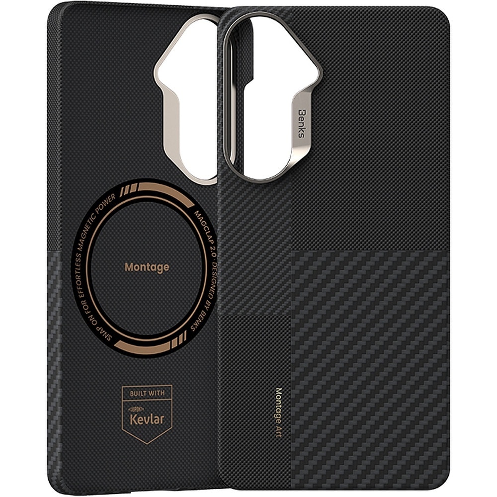 Benks Montage Magnetic Armor Air Kevlar Case Metal Frame 600D+1500D for Samsung Galaxy S26 Plus black