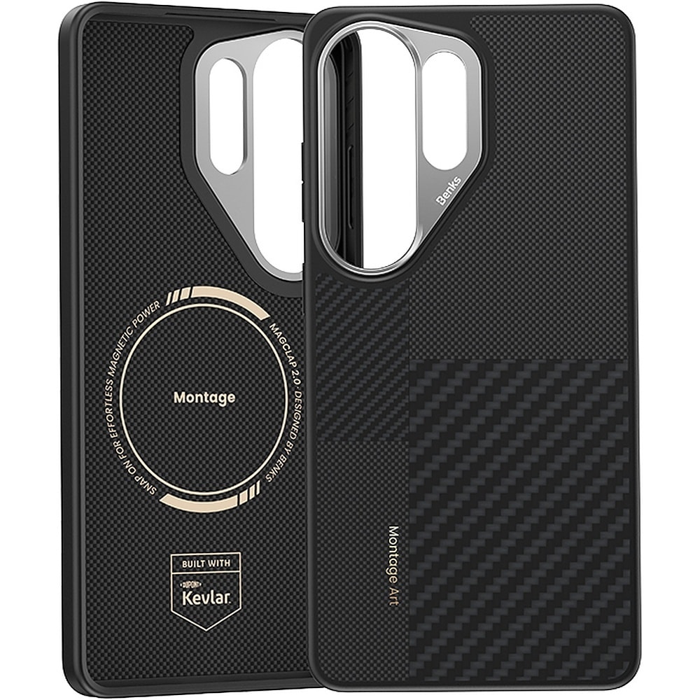 Benks Montage Magnetic Armor Pro Kevlar Case Metal Frame 600D+1500D for Samsung Galaxy S26 Ultra black