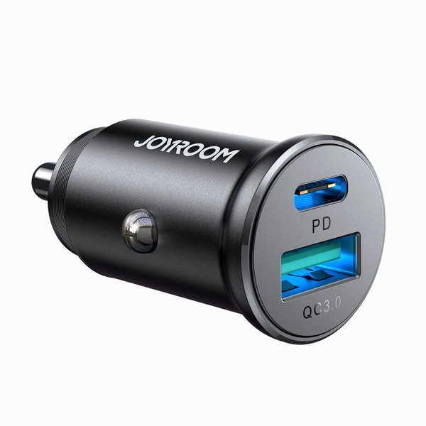 Joyroom JR Ccn05 30w USB A USB C Mini Car Charger Black