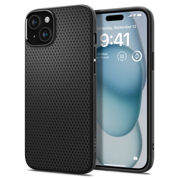 Spigen Liquid Air iPhone 15 Case Matte Black