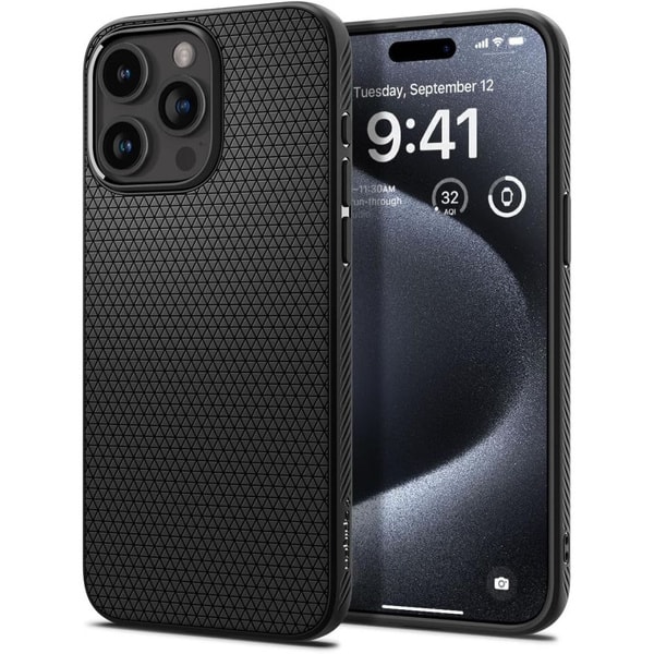 Spigen Liquid Air iPhone 15 Pro Case Matte Black