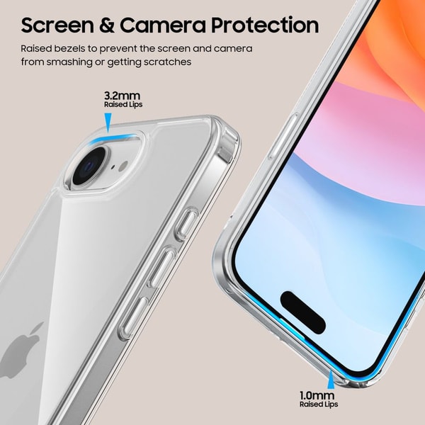 Tech Protect Flexair Hybrid Case For iPhone 16e 17e Clear
