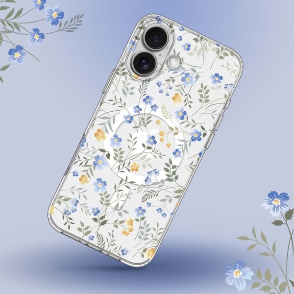 Tech Protect Flexair MagSafe Case For iPhone 16e 17e Daisies Wit