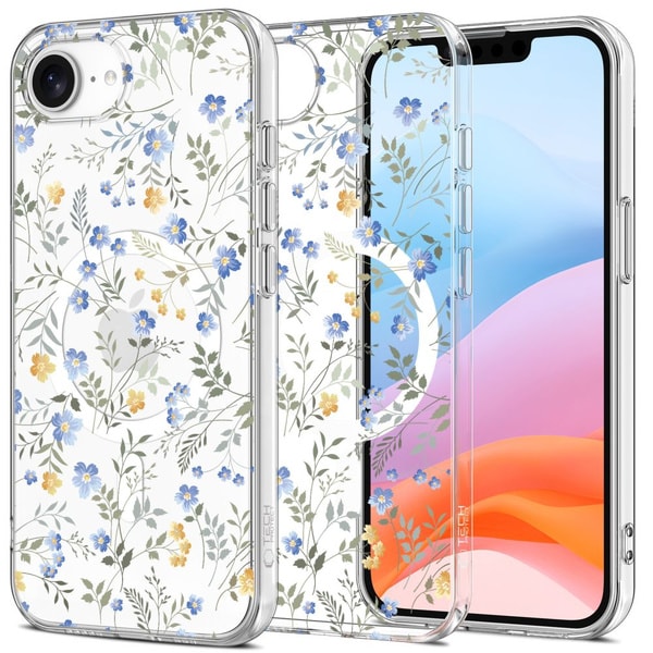 Tech Protect Flexair MagSafe Case For iPhone 16e 17e Daisies Wit