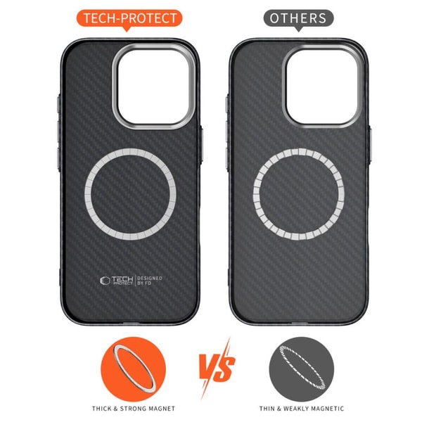 Tech Protect Ion Carbon MagSafe Case For iPhone 16 Pro Max Black