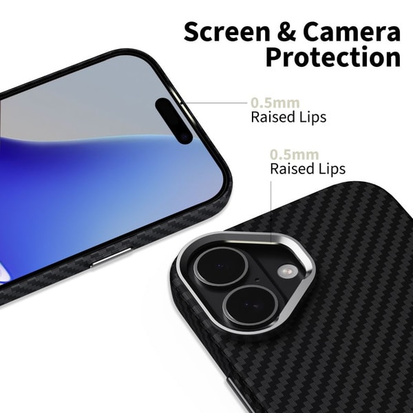 Tech Protect Ion Carbon MagSafe Case For iPhone 17 Black And Sil
