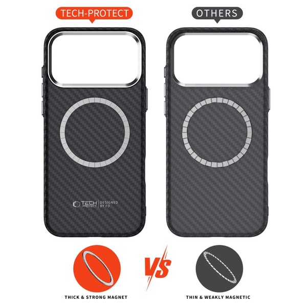 Tech Protect Ion Carbon MagSafe Case For iPhone 17 Pro Black And
