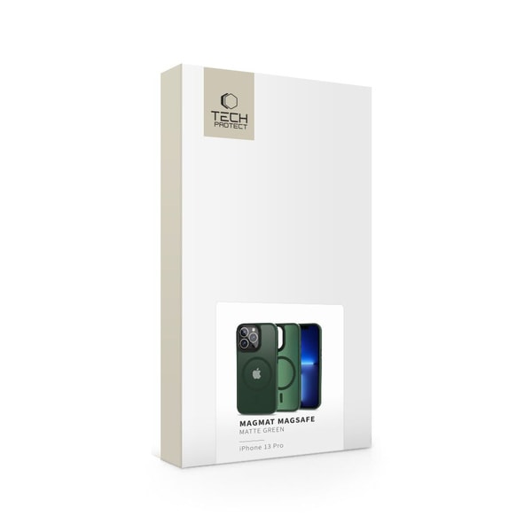 Tech Protect Magmat MagSafe iPhone 13 Pro Case Matte Green