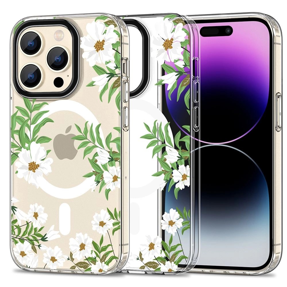 Tech Protect Magmood MagSafe Case For iPhone 15 Pro Daisies With