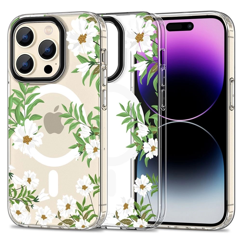 Tech Protect Magmood MagSafe iPhone 15 Pro Max Case Daisies With