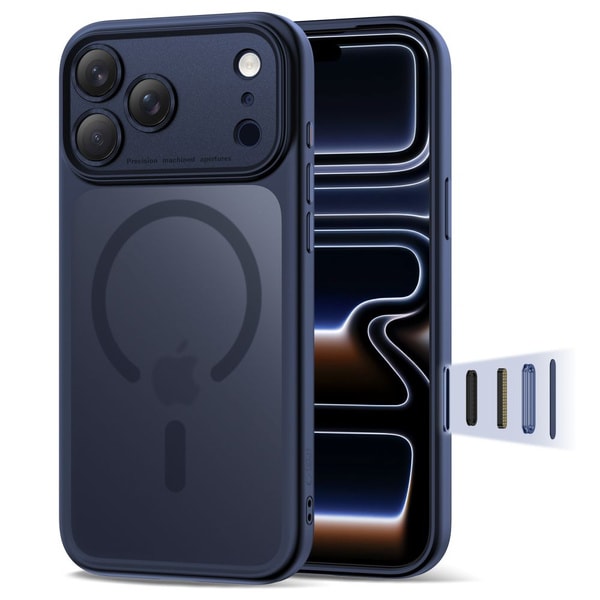 Tech Protect Magpeak MagSafe CC Case For iPhone 17 Pro Matte Nav