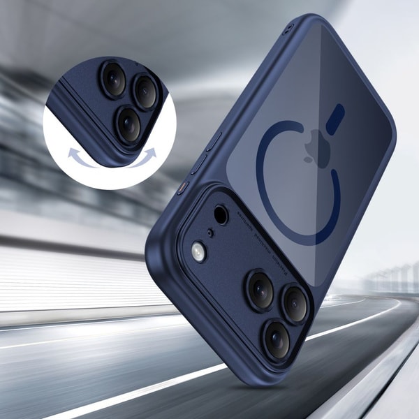 Tech-Protect Magpeak Magsafe CC Case for iPhone 17 Pro - Clear Navy Blue