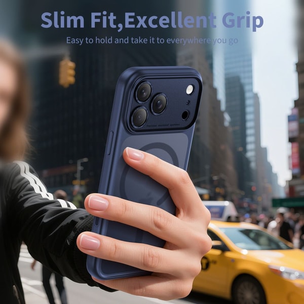 Tech-Protect Magpeak Magsafe CC Case for iPhone 17 Pro - Matte Navy Blue